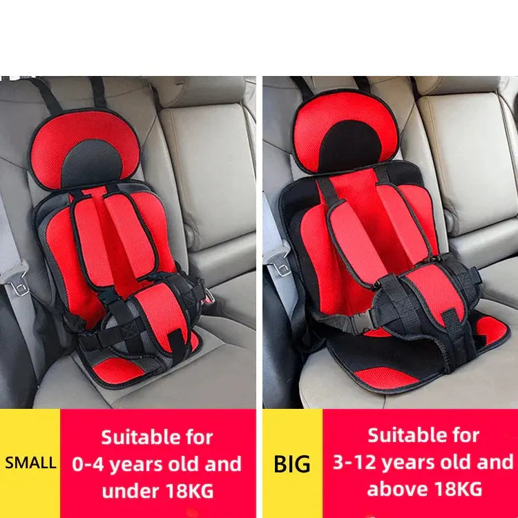 Foldable Portable Child Travel Car Seat with 5-Point Harness, Ages 0–12 Years