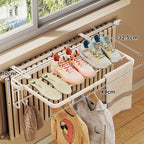 Foldable Radiator-Top Drying Rack with Shoe Shelf and Towel Holder
