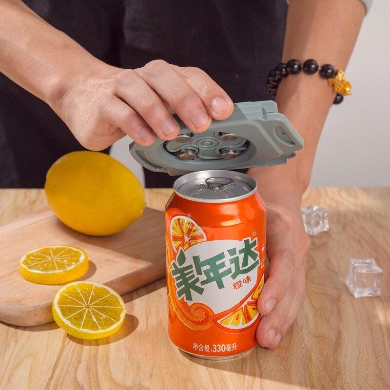 Foldable Topless Can Opener for 8–19 oz Beverage Cans, ABS Plastic