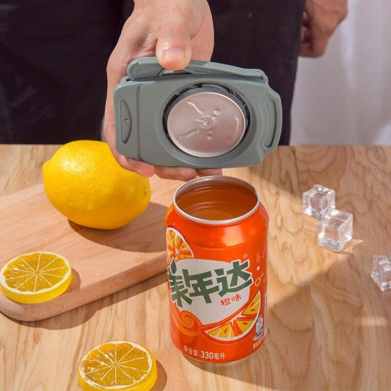 Foldable Topless Can Opener for 8–19 oz Beverage Cans, ABS Plastic