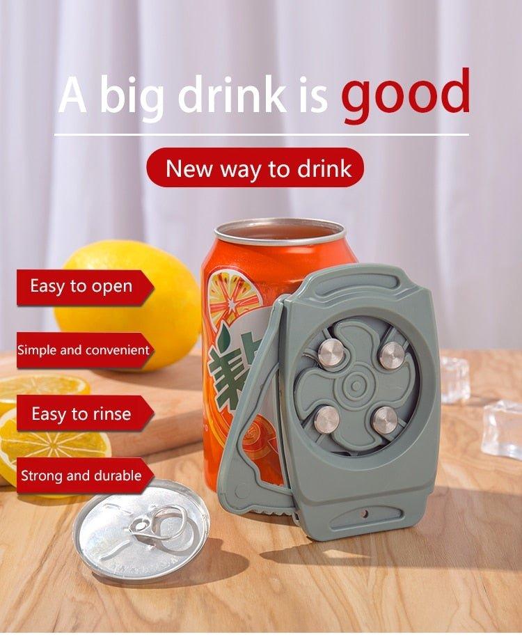 Foldable Topless Can Opener for 8–19 oz Beverage Cans, ABS Plastic