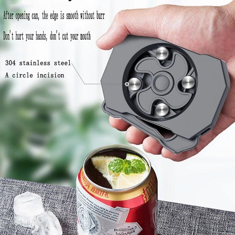 Foldable Topless Can Opener for 8–19 oz Beverage Cans, ABS Plastic