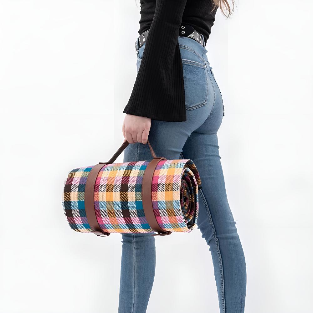 Foldable Waterproof Picnic Blanket and Outdoor Mat, Acrylic and PEVA