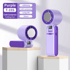Folding Silent Portable Fan with Cold Compress, Rechargeable Battery