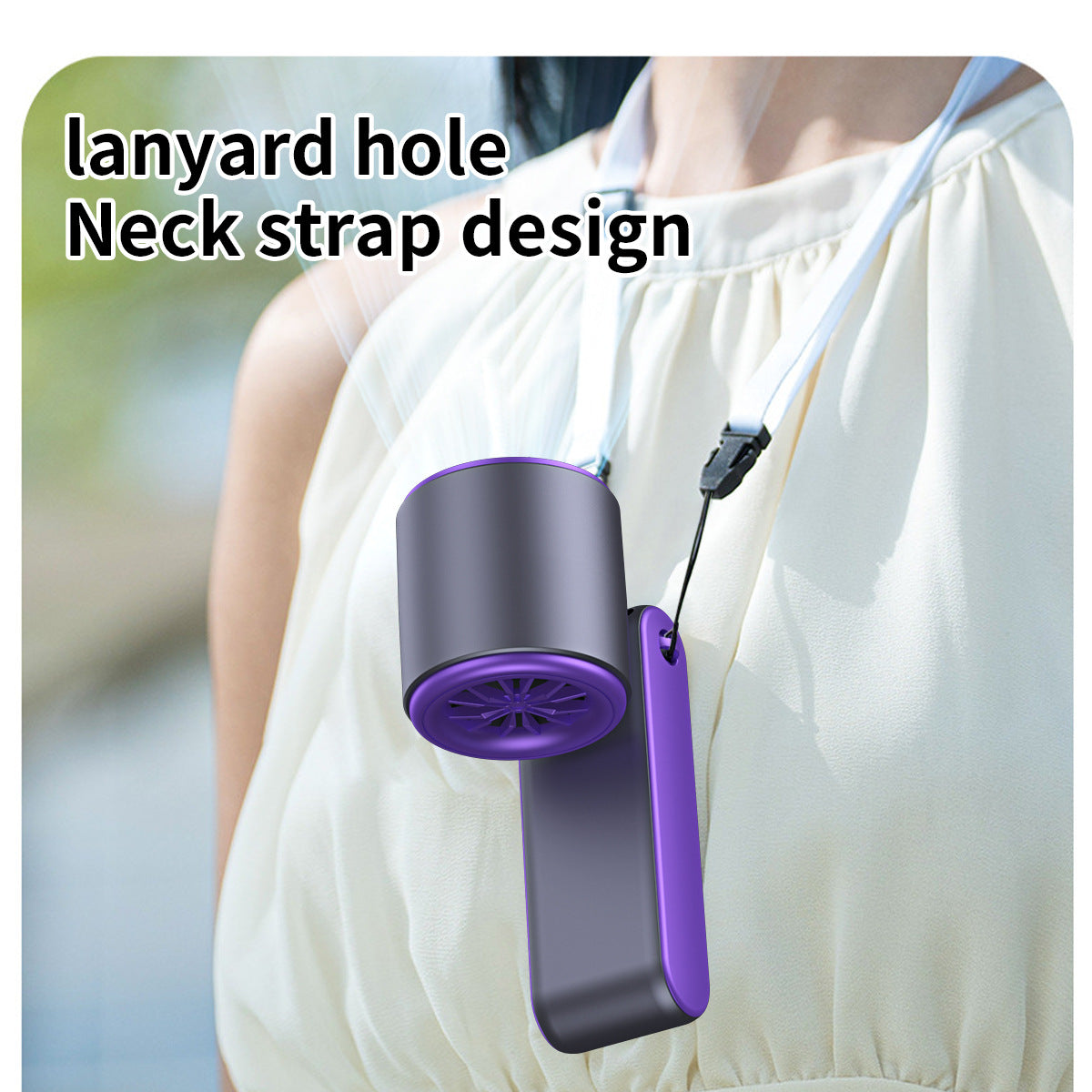 Folding Silent Portable Fan with Cold Compress, Rechargeable Battery