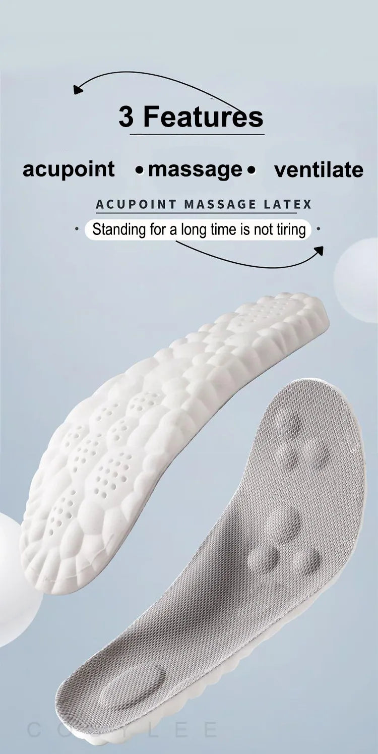 High Elasticity Latex Sport Insoles - Shock Absorption, Honeycomb Design, view 7