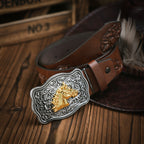 Men's Western Style Vegan Leather Belt - Metal Buckle, Durable, view 6
