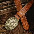 Men's Western Style Vegan Leather Belt - Metal Buckle, Durable