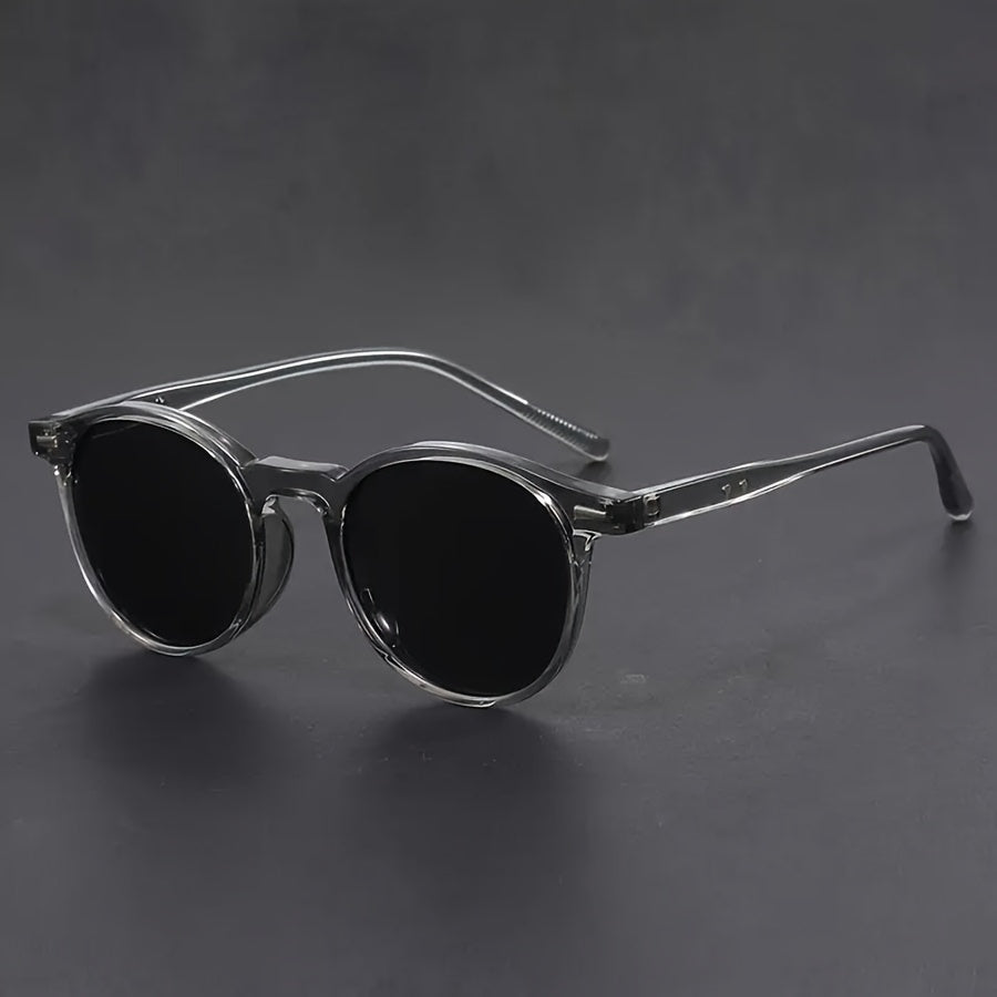 Round Tortoiseshell Sunglasses for Men - Lightweight Polycarbonate Frame