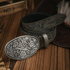 Men's Western Style Vegan Leather Belt - Metal Buckle, Durable, view 3