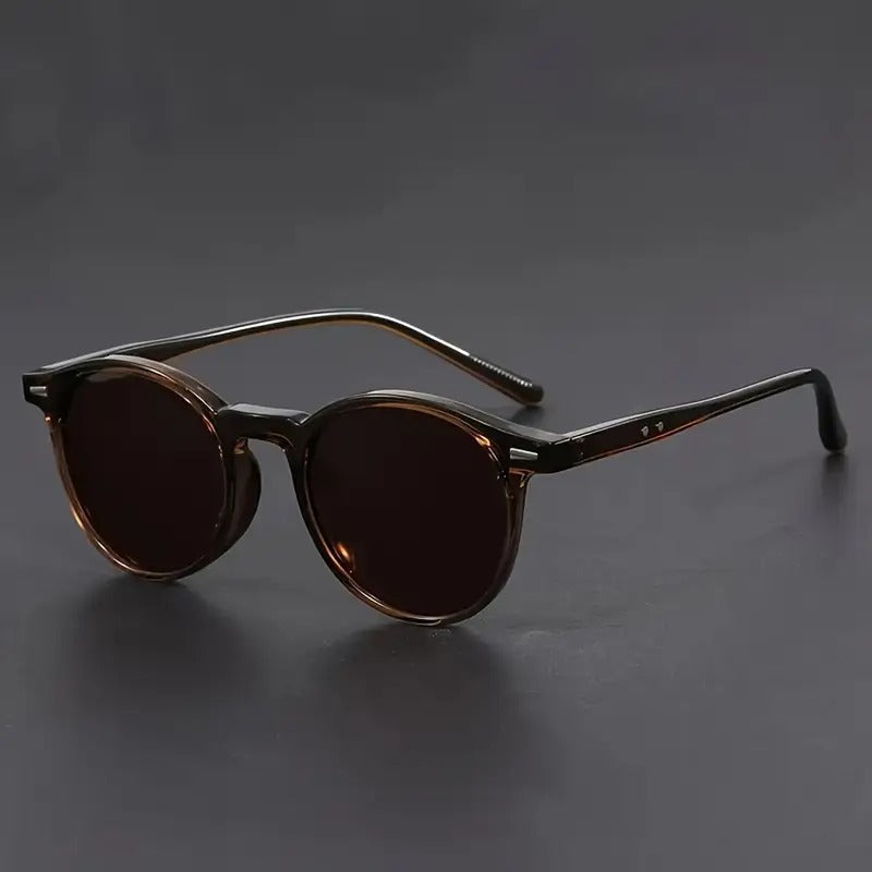 Round Tortoiseshell Sunglasses for Men - Lightweight Polycarbonate Frame, view 3