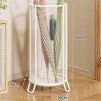 Freestanding Metal Mesh Umbrella and Walking Stick Holder with Raised Ring Base