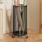Freestanding Metal Mesh Umbrella and Walking Stick Holder with Raised Ring Base