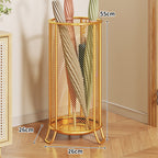 Freestanding Metal Mesh Umbrella and Walking Stick Holder with Raised Ring Base