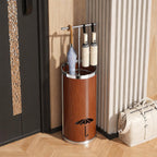 Freestanding Metal Mesh Umbrella and Walking Stick Holder with Raised Ring Base