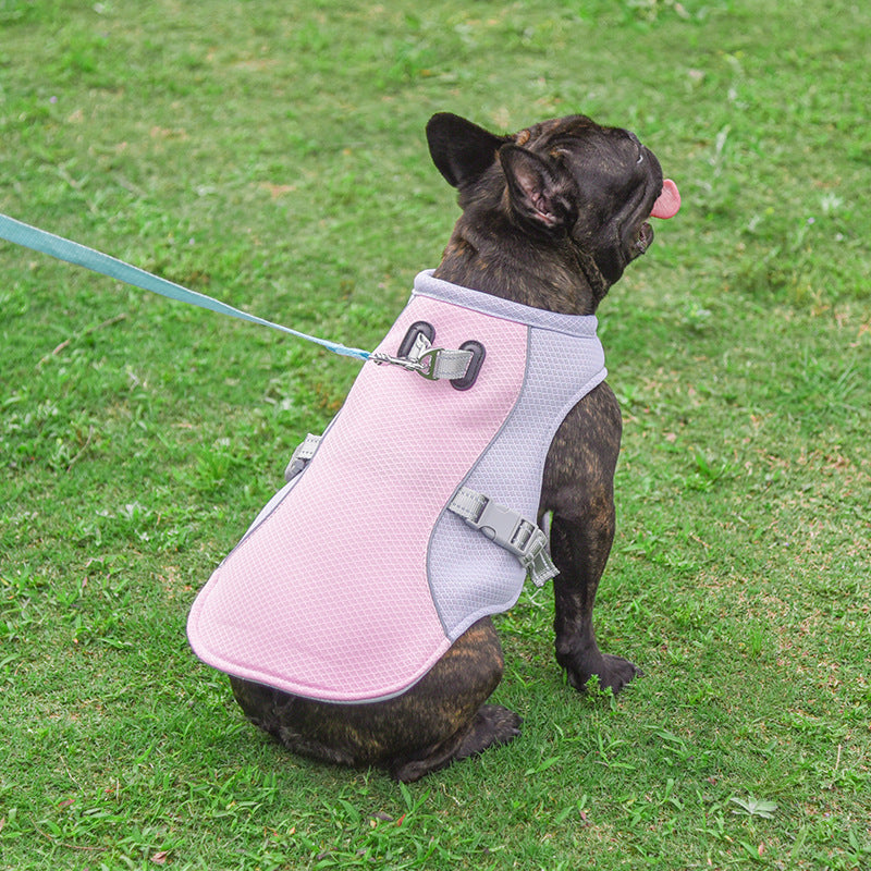 French Bulldog Summer Cooling Vest, Polyester, Reflective Strips