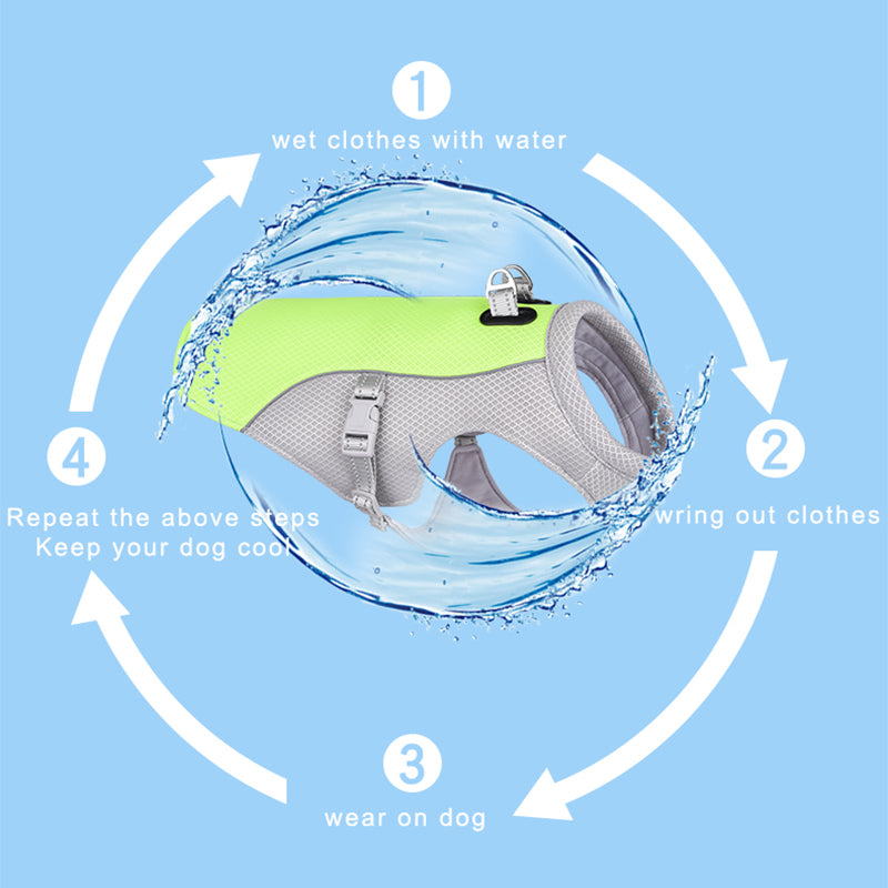 French Bulldog Summer Cooling Vest, Polyester, Reflective Strips