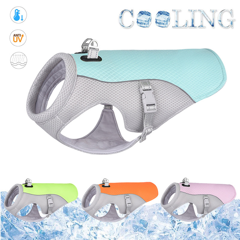 French Bulldog Summer Cooling Vest, Polyester, Reflective Strips