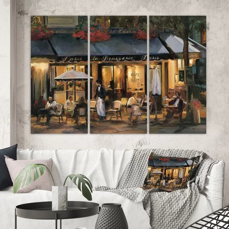 Corner Cafe Canvas Art - Elegant Home Décor | Welvere-Welvere