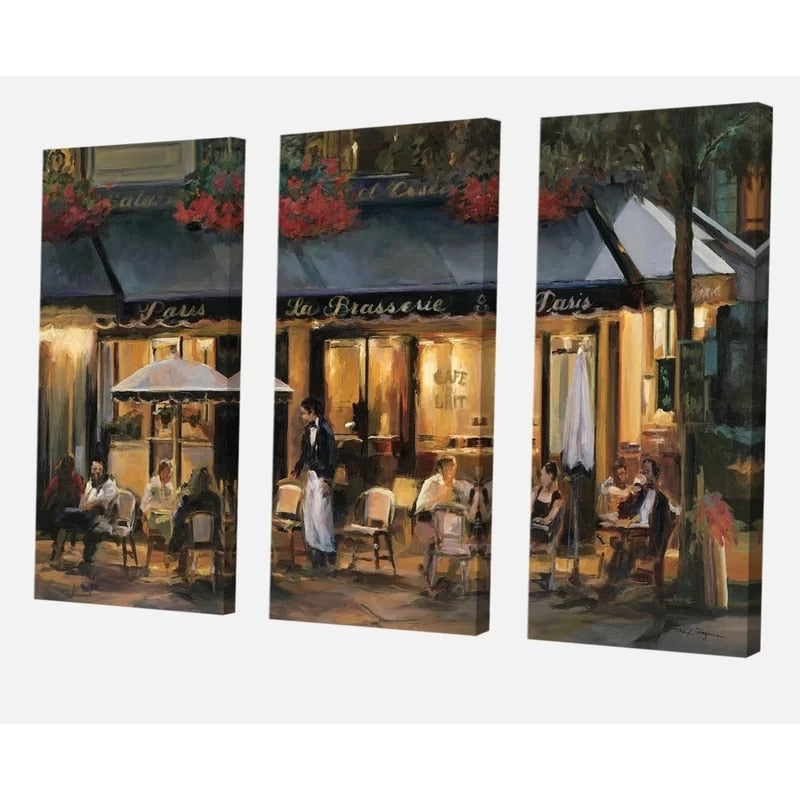 Corner Cafe Canvas Art - Elegant Home Décor | Welvere-Welvere