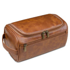 Full-Grain Leather Toiletry Bag, 25 x 13 x 13 cm, Waterproof Lining