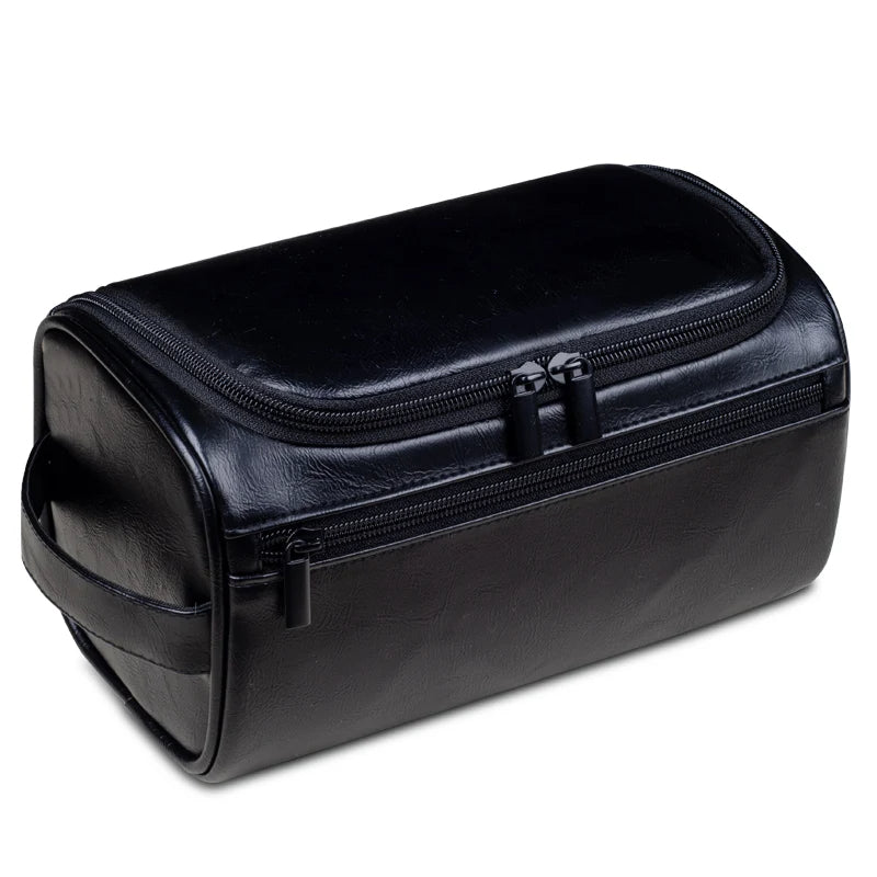 Full-Grain Leather Toiletry Bag, 25 x 13 x 13 cm, Waterproof Lining