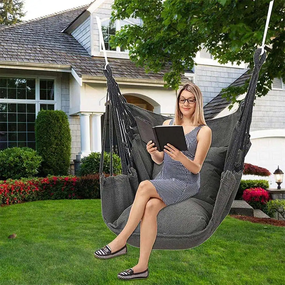 Hanging Chair for Balcony, Garden & Living Room - 250 kg, Cotton Blend, view 3