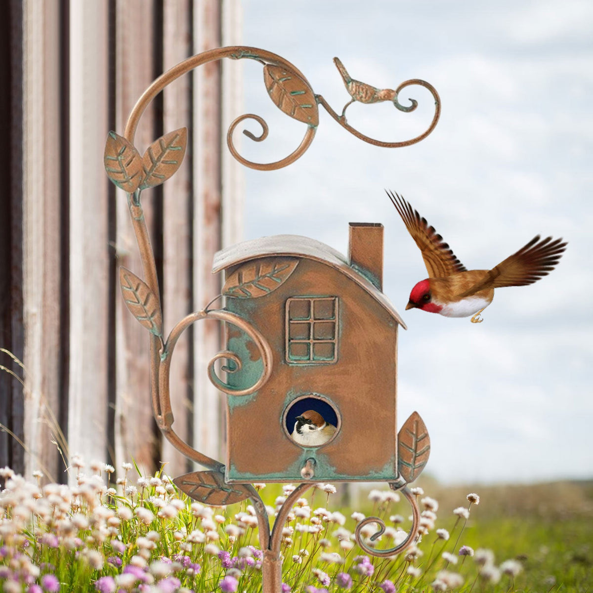 Decorative Garden Birdhouse - Weather-Resistant, Compact, Lightweight, view 2