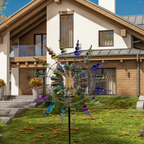 Solar-Powered 3D Kinetic Wind Sculpture for Gardens - 24 in Height, view 10
