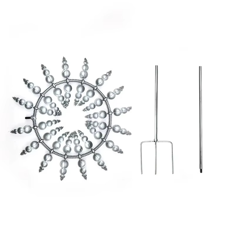 Solar-Powered 3D Kinetic Wind Sculpture for Gardens - 24 in Height, view 11