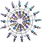Solar-Powered 3D Kinetic Wind Sculpture for Gardens - 24 in Height, view 3