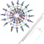 Solar-Powered 3D Kinetic Wind Sculpture for Gardens - 24 in Height, view 4