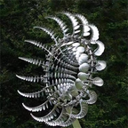 Solar-Powered 3D Kinetic Wind Sculpture for Gardens - 24 in Height, view 8