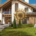 Solar-Powered 3D Kinetic Wind Sculpture for Gardens - 24 in Height