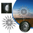 Garden Wind Spinner Sculpture in Silver Metal - 76 cm Iron, All-Weather, view 4