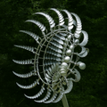 Garden Wind Spinner Sculpture in Silver Metal - 76 cm Iron, All-Weather