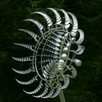 Garden Wind Spinner Sculpture in Silver Metal - 76 cm Iron, All-Weather
