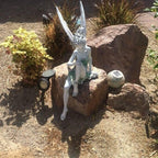 Sitting Fairy Garden Statue - Resin, PVC, Sandstone, Outdoor Ornament, view 3