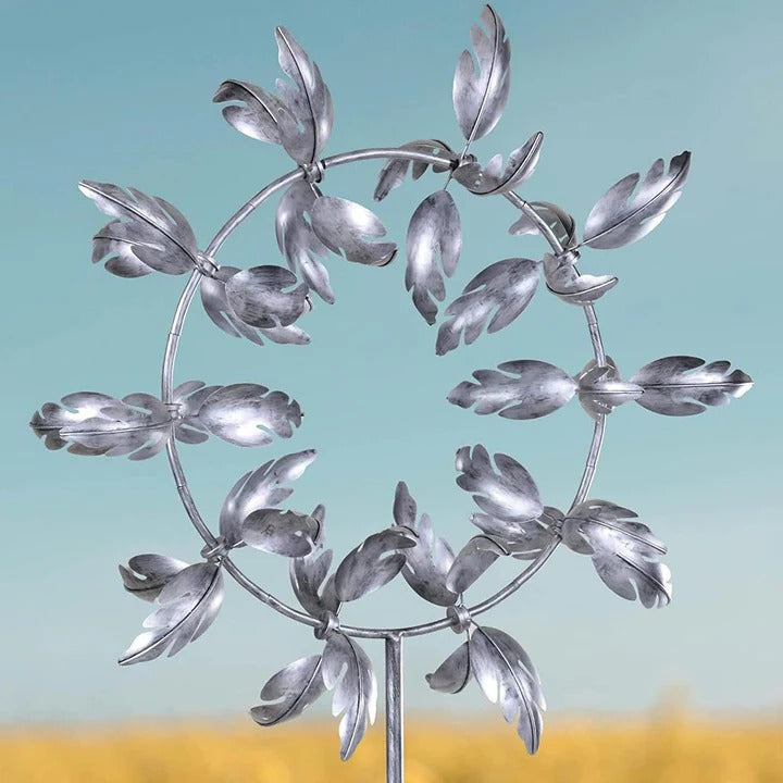 Kinetic Metal Windmill Spinner for Garden - Weatherproof, Dual-Motion Design, view 2