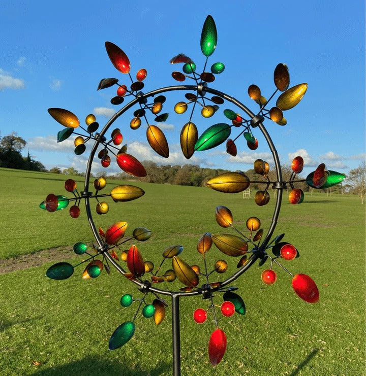 Kinetic Metal Windmill Spinner for Garden - Weatherproof, Dual-Motion Design, view 3