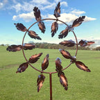 Kinetic Metal Windmill Spinner for Garden - Weatherproof, Dual-Motion Design