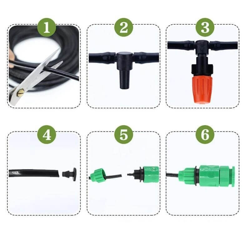 Smart Garden Sprinkler Irrigation System - Custom Nozzles, 5m-20m Hose, view 5