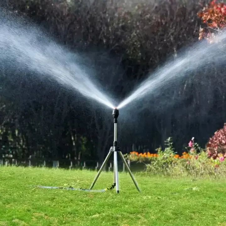 360° Tripod Lawn Sprinkler - Adjustable Height, Mist Mode, Stainless Steel, view 2