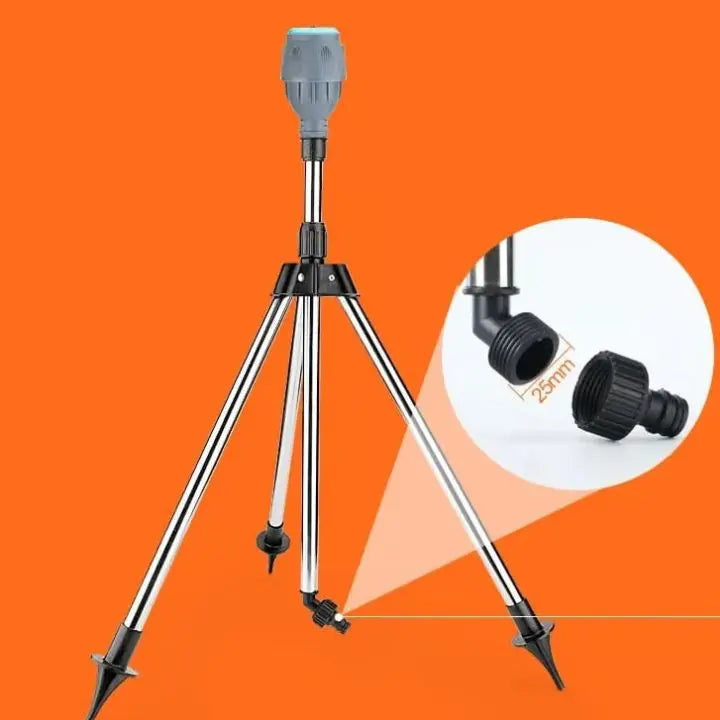 360° Tripod Lawn Sprinkler - Adjustable Height, Mist Mode, Stainless Steel, view 5