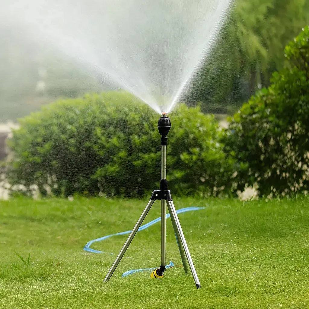 Tripod Lawn Sprinkler for Garden - Adjustable Spray, Turbo Function