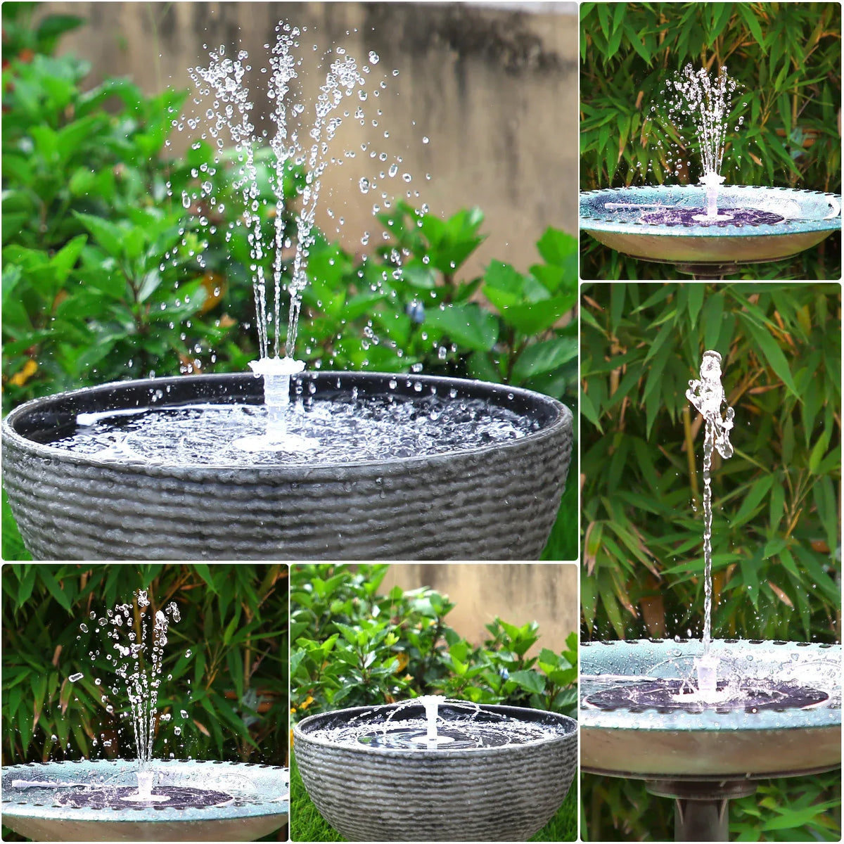 Solar Fountain Pump for Pond and Garden - 6.5W, LED, 5000mAh Battery, 16 Nozzles, view 4
