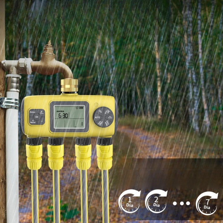4-Zone Digital Garden Water System - LCD Screen, IPX7 Waterproof Valve, view 3