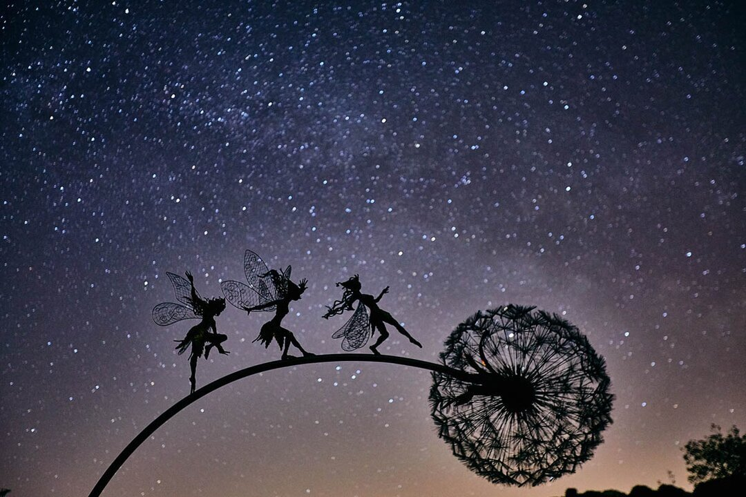 Garden Decoration with Dancing Spirits - Metal, 80 cm Rod, 15 cm Flower Head, view 3