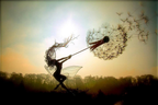 Garden Decoration with Dancing Spirits - Metal, 80 cm Rod, 15 cm Flower Head, view 4