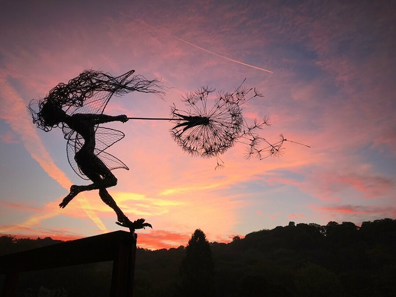 Garden Decoration with Dancing Spirits - Metal, 80 cm Rod, 15 cm Flower Head, view 9